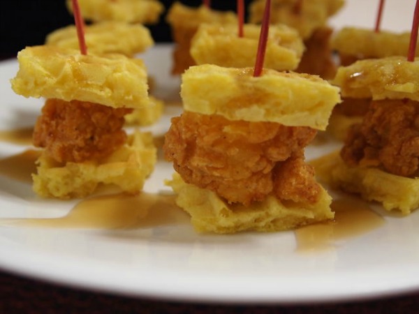 Chicken and waffle bites