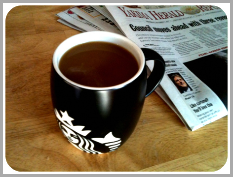 Coffee, Newspaper, Starbucks, Morning Routine