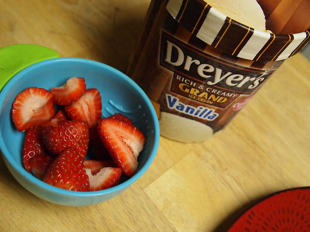Dreyer's ice cream and strawberries