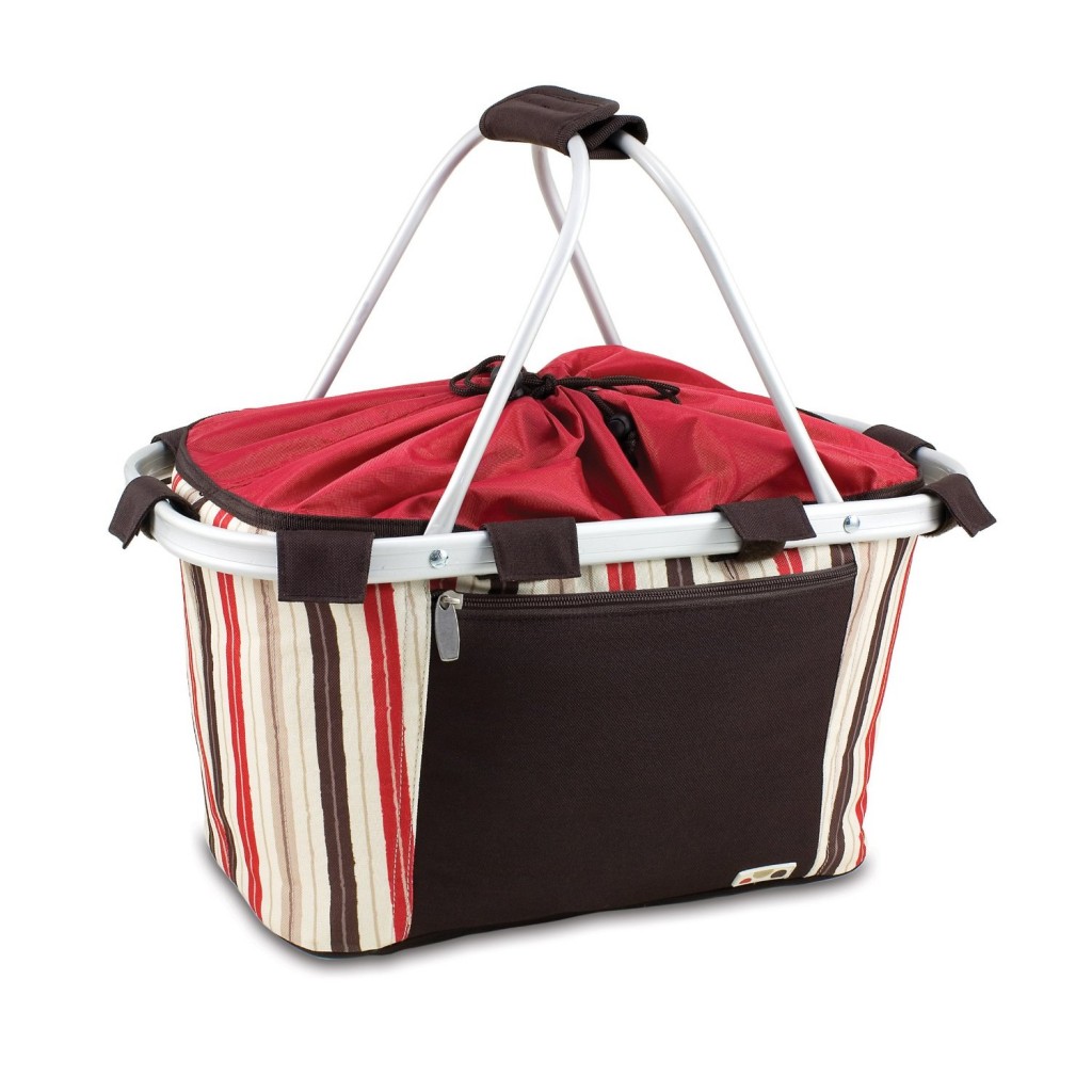 Collapsible Picnic Basket with Stripes