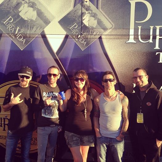 Meagan Paullin from Sunshine and Sippy Cups interviewing Godsmack, at the RockstarUPROAR concert in Seattle